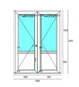 PVC Vchodové dveře 1800x2400, bílé, 2křídlé PVC Vchodové dveře 1800x2400, bílé, 2křídlé